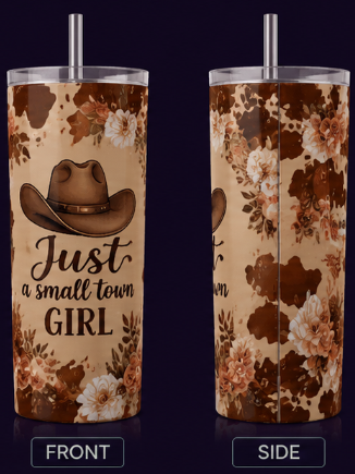 Western country girl tumbler design
